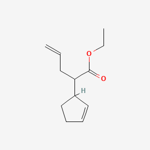 molecular formula C12H18O2 B12725489 Ethyl alpha-allylcyclopent-2-ene-1-acetate CAS No. 84682-17-7