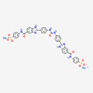 molecular formula C41H28N8Na2O9S2 B12725523 disodium;4-[[2-[4-[[4-[5-[(4-sulfonatophenyl)carbamoyl]-1H-benzimidazol-2-yl]phenyl]carbamoylamino]phenyl]-1H-benzimidazole-5-carbonyl]amino]benzenesulfonate CAS No. 869111-50-2