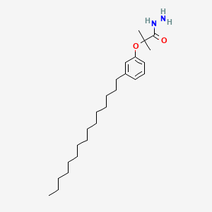 molecular formula C25H44N2O2 B12725546 Propanoic acid, 2-methyl-2-(3-pentadecylphenoxy)-, hydrazide CAS No. 124237-28-1