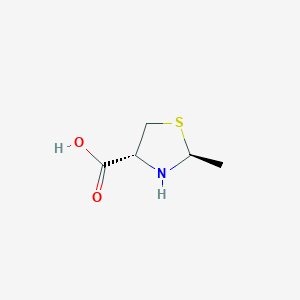 molecular formula C5H9NO2S B12725586 4-Thiazolidinecarboxylic acid, 2-methyl-, (2S,4R)- CAS No. 88855-02-1