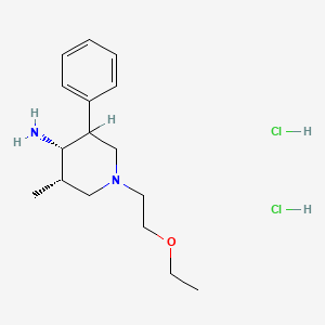 molecular formula C16H28Cl2N2O B12725589 4-Piperidinamine, 1-(2-ethoxyethyl)-3-methyl-N-phenyl-, dihydrochloride, cis- CAS No. 126810-20-6
