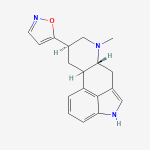 molecular formula C18H19N3O B12725609 6-Methyl-8-beta-(isoxazol-5-yl)ergoline CAS No. 116979-30-7