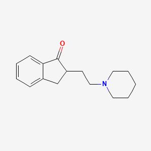 molecular formula C16H21NO B12725623 2-(2-Piperidinoethyl)-1-indanone CAS No. 93024-68-1