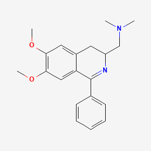 molecular formula C20H24N2O2 B12725740 3,4-Dihydro-6,7-dimethoxy-N,N-dimethyl-1-phenyl-3-isoquinolinemethanamine CAS No. 83658-18-8