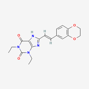 molecular formula C19H20N4O4 B12725761 (E)-8-(2-(1,4-Benzodioxan-6-yl)vinyl)-1,3-diethylxanthine CAS No. 155814-31-6