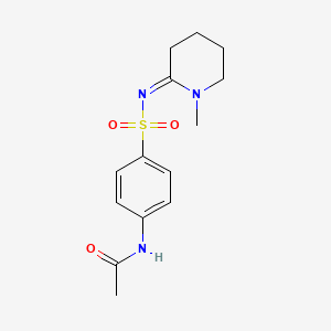 molecular formula C14H19N3O3S B12725779 N-(4-(((1-Methyl-2-piperidinylidene)amino)sulfonyl)phenyl)acetamide CAS No. 93100-98-2