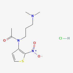 molecular formula C11H18ClN3O3S B12725847 Acetamide, N-(3-(dimethylamino)propyl)-N-(2-nitro-3-thienyl)-, monohydrochloride CAS No. 122777-79-1