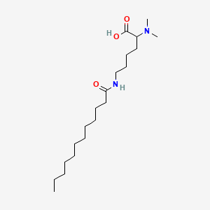 molecular formula C20H40N2O3 B12725851 N2,N2-Dimethyl-N6-(1-oxododecyl)-DL-lysine CAS No. 17196-49-5