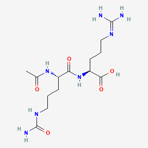 molecular formula C14H27N7O5 B12725889 Acetyl citrull amido arginine CAS No. 460989-67-7