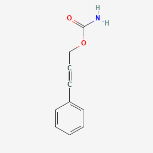 molecular formula C10H9NO2 B12725902 Carbamic acid, 3-phenyl-2-propynyl ester CAS No. 91880-82-9