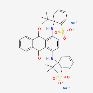 molecular formula C34H36N2Na2O8S2 B12725919 Disodium 2,2'(or 3,3')-((9,10-dihydro-9,10-dioxoanthracene-1,4-diyl)diimino)bis((tert-butyl)benzenesulphonate) CAS No. 85994-33-8