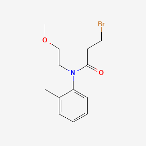 molecular formula C13H18BrNO2 B12725957 Propanamide, 3-bromo-N-(2-methoxyethyl)-N-(3-methylphenyl)- CAS No. 102411-01-8