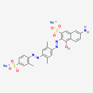 molecular formula C25H21N5Na2O7S2 B12725977 Disodium 7-amino-3-((2,5-dimethyl-4-((2-methyl-4-sulphonatophenyl)azo)phenyl)azo)-4-hydroxynaphthalene-2-sulphonate CAS No. 84434-53-7
