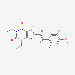 molecular formula C20H24N4O3 B12725988 (E)-1,3-Diethyl-8-(4-methoxy-2,5-dimethylstyryl)xanthine CAS No. 155271-08-2