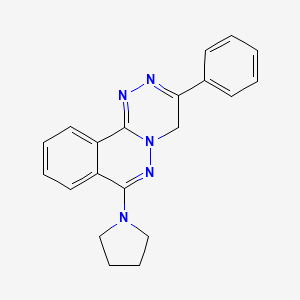 molecular formula C20H19N5 B12725999 4H-(1,2,4)Triazino(3,4-a)phthalazine, 3-phenyl-7-(1-pyrrolidinyl)- CAS No. 126650-73-5