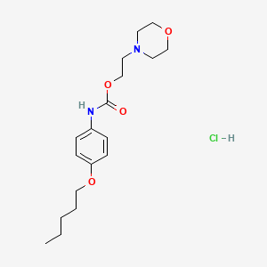 molecular formula C18H29ClN2O4 B12726030 Carbamic acid, (4-(pentyloxy)phenyl)-, 2-(4-morpholinyl)ethyl ester, monohydrochloride CAS No. 112922-97-1