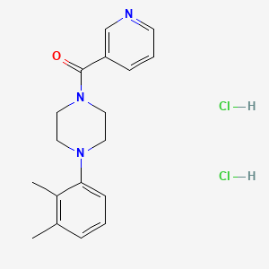 molecular formula C18H23Cl2N3O B12726034 Piperazine, 1-(2,3-dimethylphenyl)-4-(3-pyridinylcarbonyl)-, dihydrochloride CAS No. 124444-74-2