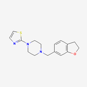 molecular formula C16H19N3OS B12726044 1-((2,3-Dihydro-6-benzofuranyl)methyl)-4-(2-thiazolyl)piperazine CAS No. 55745-55-6