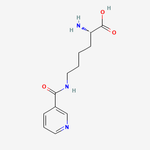 molecular formula C12H17N3O3 B12726069 N6-(3-Pyridinylcarbonyl)-L-lysine CAS No. 20584-80-9