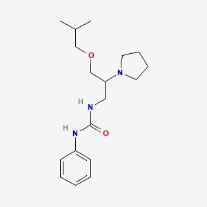 molecular formula C18H29N3O2 B12726163 N-(3-(2-Methylpropoxy)-2-(1-pyrrolidinyl)propyl)-N'-phenylurea CAS No. 86398-69-8