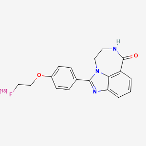 molecular formula C18H16FN3O2 B12726182 Fluorine F 18 fluorthanatrace CAS No. 1567375-87-4