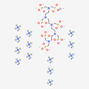 molecular formula C15H83N18O21P7 B12726184 Tridecaammonium hydrogen (((phosphonatomethyl)imino)bis(ethylene((phosphonatomethyl)imino)ethylenenitrilobis(methylene)))tetrakisphosphonate CAS No. 93892-78-5