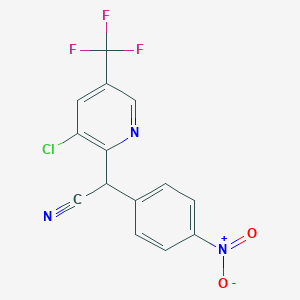 molecular formula C14H7ClF3N3O2 B1272626 2-[3-Chloro-5-(trifluoromethyl)-2-pyridinyl]-2-(4-nitrophenyl)acetonitrile CAS No. 213994-29-7