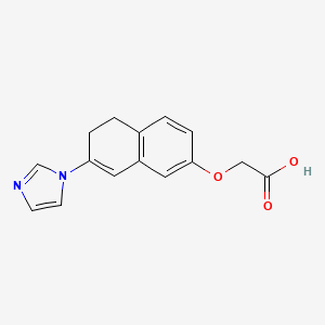 molecular formula C15H14N2O3 B12726294 Acetic acid, ((5,6-dihydro-7-(1H-imidazol-1-yl)-2-naphthalenyl)oxy)- CAS No. 89781-85-1