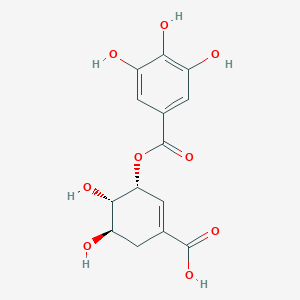 molecular formula C14H14O9 B12726345 3-Galloylshikimic acid CAS No. 110082-91-2