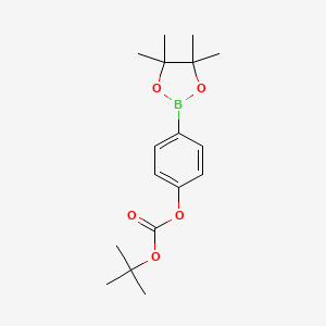 molecular formula C17H25BO5 B1272636 Tert-butyl [4-(4,4,5,5-tetramethyl-1,3,2-dioxaborolan-2-yl)phenyl] Carbonate CAS No. 480438-75-3