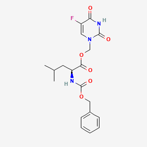molecular formula C19H22FN3O6 B12726368 L-Leucine, N-((phenylmethoxy)carbonyl)-, (5-fluoro-3,4-dihydro-2,4-dioxo-1(2H)-pyrimidinyl)methyl ester CAS No. 151397-13-6