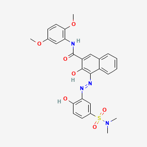 molecular formula C27H26N4O7S B12726379 N-(2,5-Dimethoxyphenyl)-4-((5-((dimethylamino)sulphonyl)-2-hydroxyphenyl)azo)-3-hydroxynaphthalene-2-carboxamide CAS No. 79135-84-5