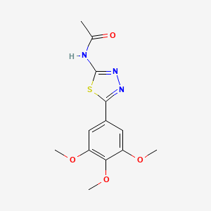 molecular formula C13H15N3O4S B12726441 Acetamide, N-(5-(3,4,5-trimethoxyphenyl)-1,3,4-thiadiazol-2-yl)- CAS No. 116758-60-2