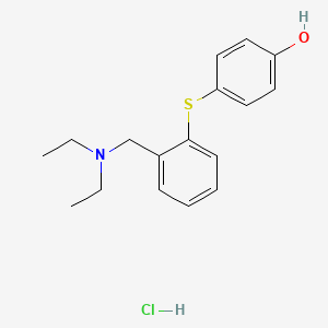 molecular formula C17H22ClNOS B12726497 Phenol, 4-((2-((diethylamino)methyl)phenyl)thio)-, hydrochloride CAS No. 127906-66-5