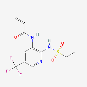 molecular formula C11H12F3N3O3S B12726505 2-Propenamide, N-(2-((ethylsulfonyl)amino)-5-(trifluoromethyl)-3-pyridinyl)- CAS No. 141283-89-8