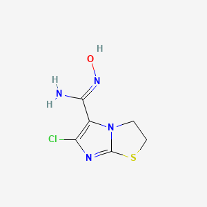 molecular formula C6H7ClN4OS B12726580 Imidazo(2,1-b)thiazole-5-carboximidamide, 2,3-dihydro-6-chloro-N-hydroxy- CAS No. 120107-57-5
