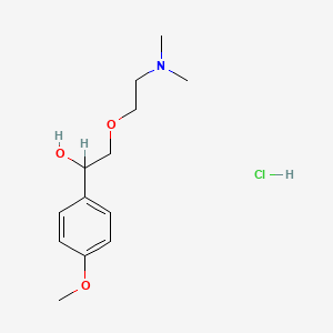 molecular formula C13H22ClNO3 B12726605 alpha-((2-(Dimethylamino)ethoxy)methyl)-4-methoxybenzenemethanol hydrochloride CAS No. 131961-49-4