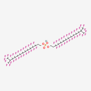 molecular formula C30H9F54O4P B12726616 Bis(3,3,4,4,5,5,6,6,7,7,8,8,9,9,10,10,11,11,12,12,13,14,14,14-tetracosafluoro-13-(trifluoromethyl)tetradecyl) hydrogen phosphate CAS No. 93857-56-8