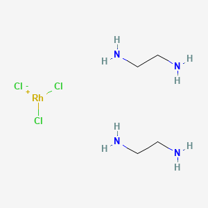 molecular formula C4H16Cl3N4Rh B12726662 trans-Dichlorobis(1,2-ethanediamine-N,N')rhodium chloride CAS No. 15444-63-0
