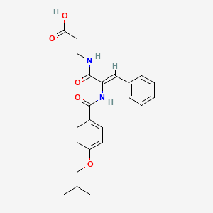molecular formula C23H26N2O5 B12726688 N-(2-((4-(2-Methylpropoxy)benzoyl)amino)-1-oxo-3-phenyl-2-propenyl)beta-alanine CAS No. 172798-58-2
