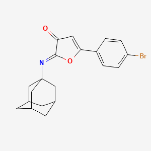 molecular formula C20H20BrNO2 B12726689 5-(4-Bromophenyl)-2-(tricyclo(3.3.1.1(sup 3,7))dec-1-ylimino)-3(2H)-furanone CAS No. 126681-75-2