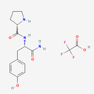 molecular formula C16H20F3N3O5 B12726781 L-Prolyl-L-tyrosineamide trifluoroacetate CAS No. 200954-61-6