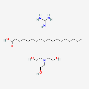 molecular formula C25H56N4O5 B12726813 2-[Bis(2-hydroxyethyl)amino]ethanol;guanidine;octadecanoic acid CAS No. 68877-17-8