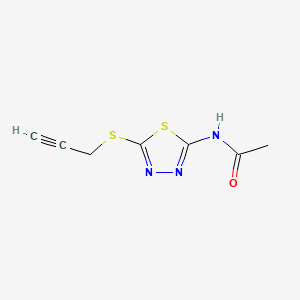molecular formula C7H7N3OS2 B12726824 N-[5-(2-Propynylthio)-1,3,4-thiadiazol-2-YL]acetamide CAS No. 80088-37-5
