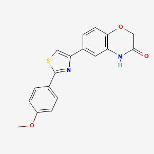 molecular formula C18H14N2O3S B12726827 2H-1,4-Benzoxazin-3(4H)-one, 6-(2-(4-methoxyphenyl)-4-thiazolyl)- CAS No. 114566-48-2