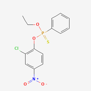 molecular formula C14H13ClNO4PS B12726835 Phenylphosphonothioic acid O-(2-chloro-4-nitrophenyl) O-ethyl ester CAS No. 92189-92-9