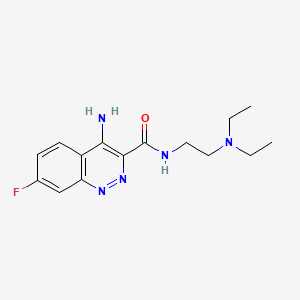 molecular formula C15H20FN5O B12726843 3-Cinnolinecarboxamide, 4-amino-N-(2-(diethylamino)ethyl)-7-fluoro- CAS No. 187231-52-3