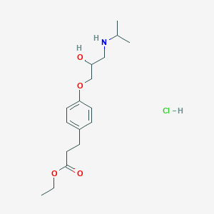 molecular formula C17H28ClNO4 B12726858 ethyl 3-[4-[2-hydroxy-3-(propan-2-ylamino)propoxy]phenyl]propanoate;hydrochloride CAS No. 83356-58-5