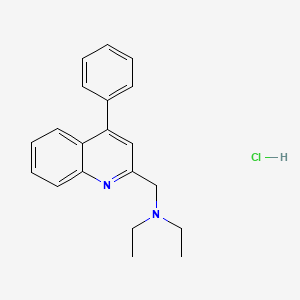molecular formula C20H23ClN2 B12726872 Quinoline, 2-((N,N-diethylamino)methyl)-4-phenyl-, hydrochloride CAS No. 97634-02-1
