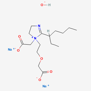molecular formula C16H28N2Na2O6 B12726900 Disodium 1-(2-(carboxymethoxy)ethyl)-1-(carboxymethyl)-2-(1-ethylpentyl)-4,5-dihydro-1H-imidazolium hydroxide CAS No. 94158-77-7